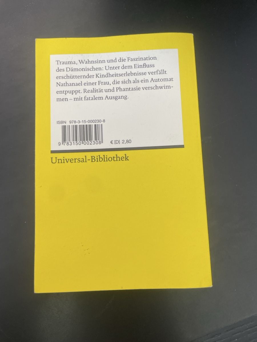 Libri: E.T.A. Hoffmann Der Sandmann Reclam Universal-Bibliothek – Usato da Luzern venduto da nat_jwq7 1