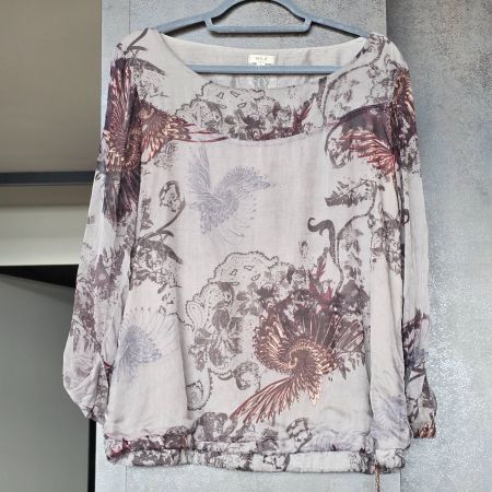 🐸NILE BLUSE 100% SEIDE S HELLES SCHLAMM