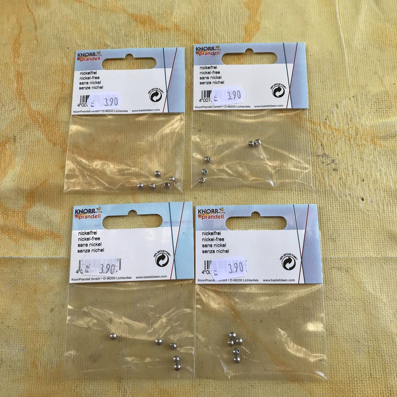Perlen (unechte): LOT METALL-ELEMENT PERLE 4MM ZU JE 5STK. – Neu und originalverpackt aus Ostermundigen von wini63 1