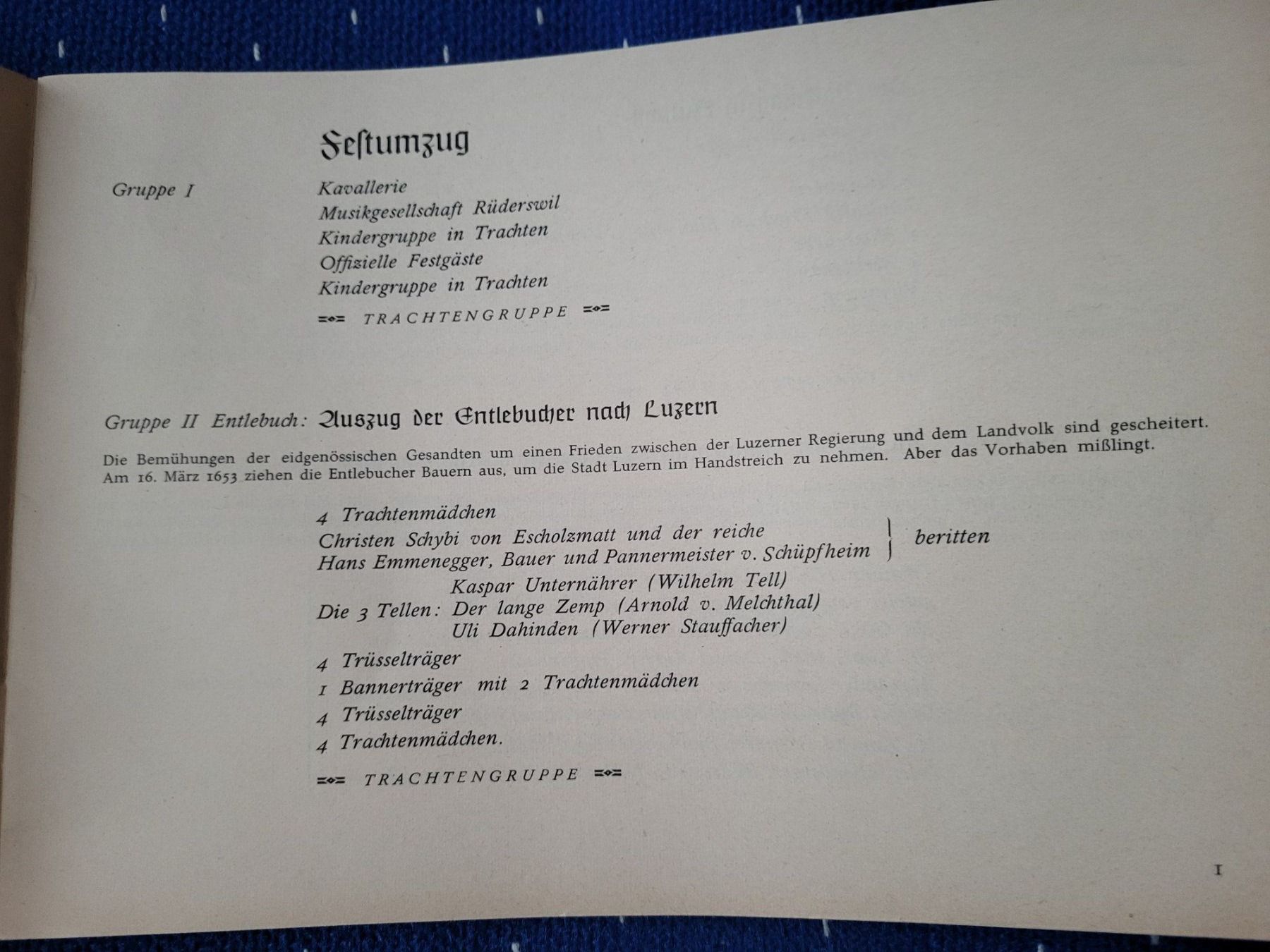 Dokumente: Festführer, 1653/1953, Historischer Umzug, Festprogramm – Gebraucht aus Langnau i. E. von Foodmaster 3