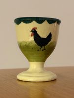 Handbemalter Eierbecher Huhn Keramik Landhaus Vintage