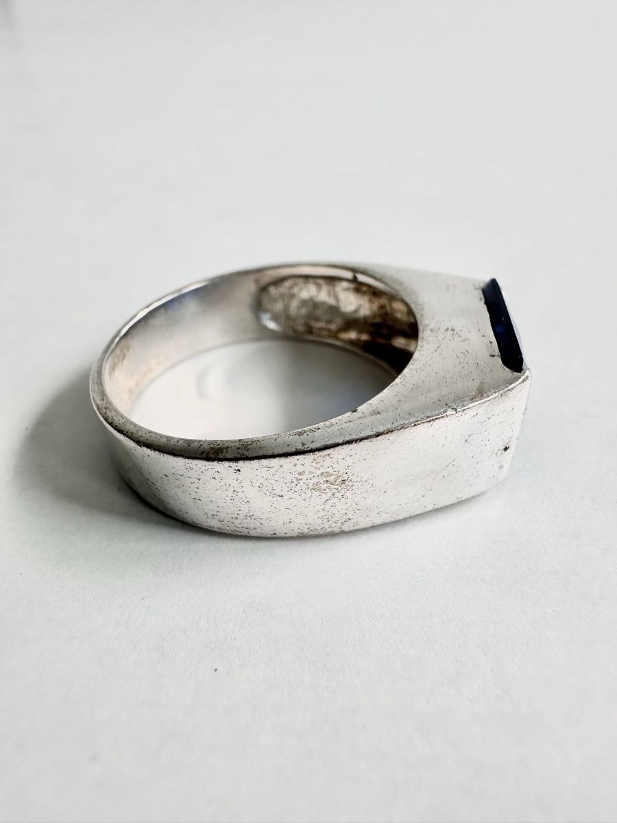Anelli: 925 Silberring mit tiefblauem Stein/ Silverstar / Gr.  68 – Usato da Bern venduto da neon317 6