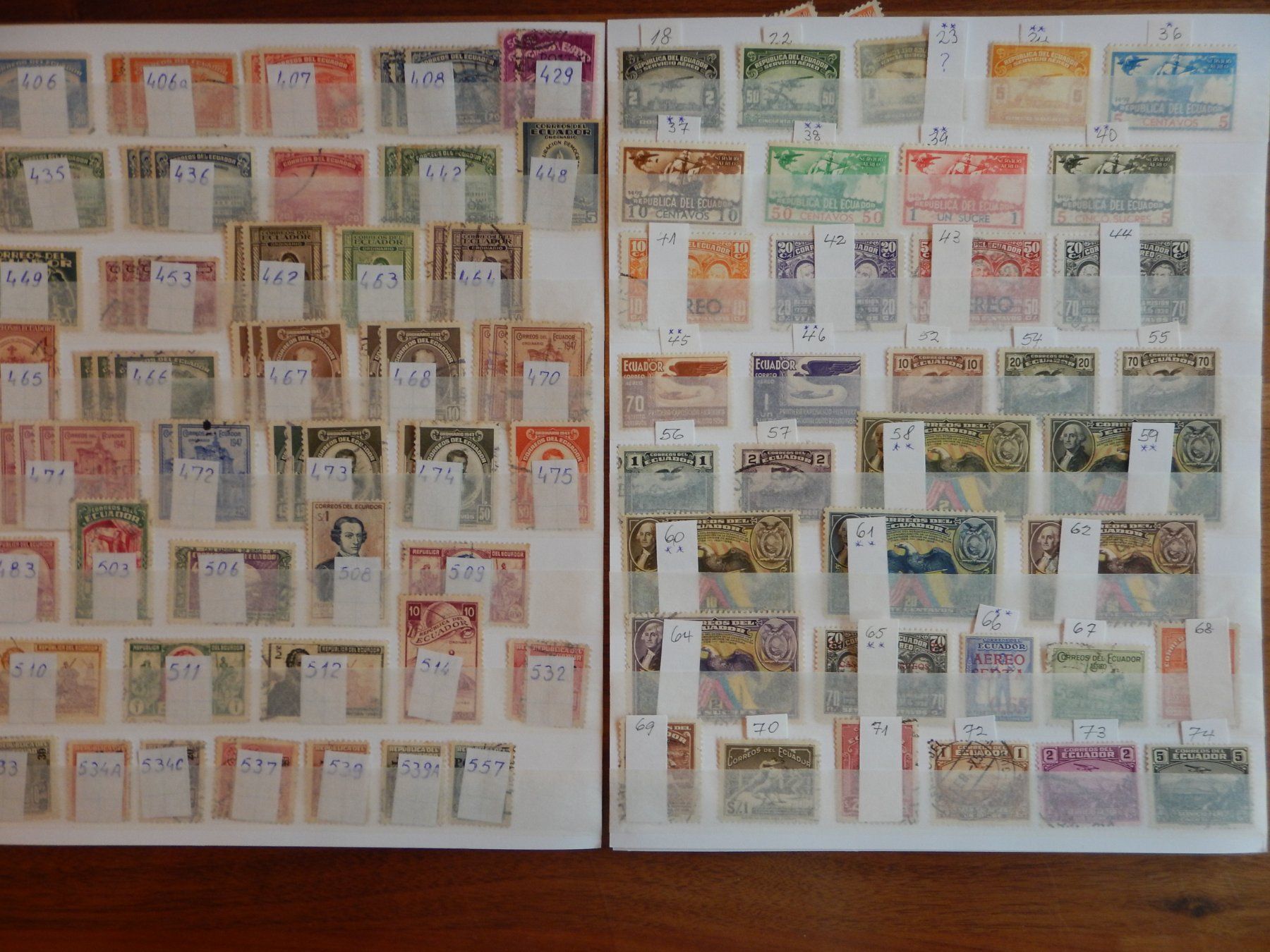 Alle Briefmarken: Ecuador Sammlung auf 5 Seiten – Gebraucht aus Zürich von Muehlekauf 1