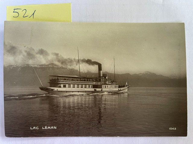 Ansichtskarten: alte Ansichtskarte Dampfschiff Lac Léman, 1913 – Gebraucht aus Niederwil AG von dahu75
