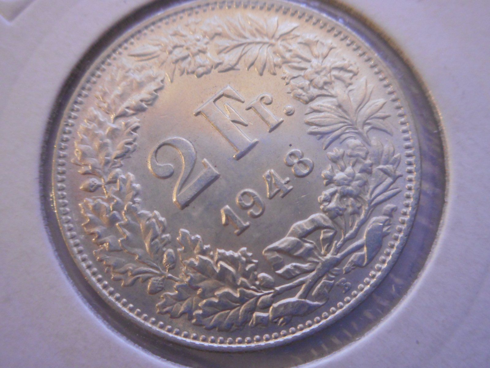 Toutes les monnaies: 2 Fr. 1948 silber  unz/stgl – Neuf (Voir description) à Kriegstetten par pizlad2010 1