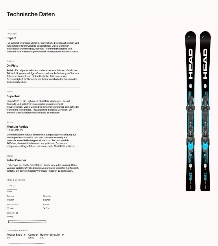Head Sci: Worldcup Rebels e-Race Ski 2026 – Usato da Bellmund venduto da Jets 4