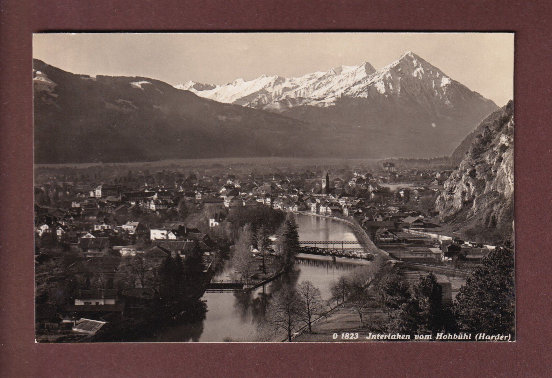 Ansichtskarten: INTERLAKEN vom Hohbühl – Gebraucht aus Pully von nicecards-shop