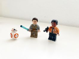 Set 2 - LEGO Star Wars Rey, Finn and BB-8 Minifigures