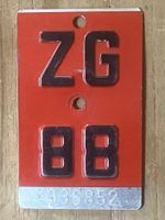 ZG 88 - VELONUMMER - FAHRRADSCHILD - PLAQUE DE VELO - ZG 88