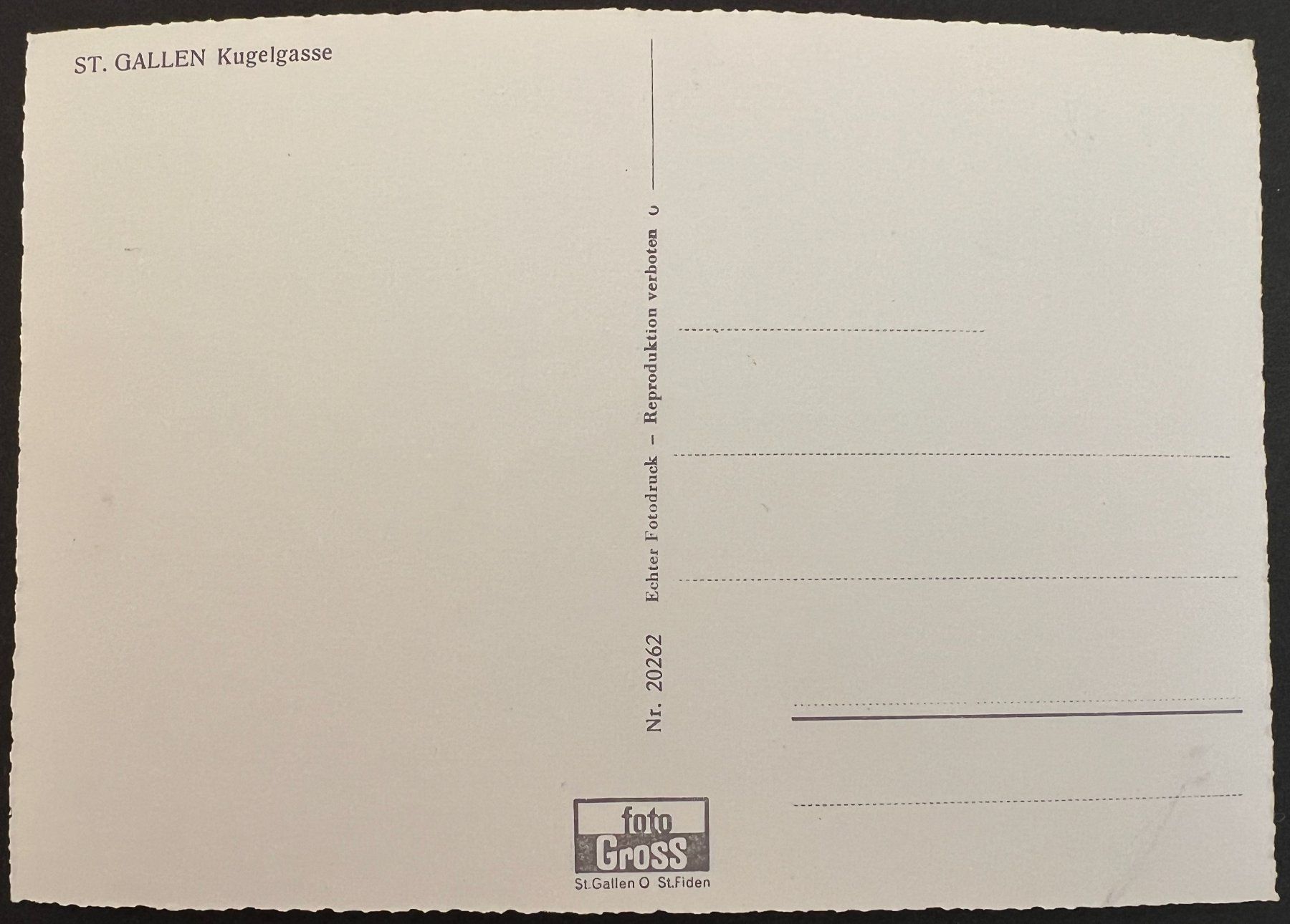 Cartoline postali: Ansichtskarte St. Gallen Kugelgasse – Usato da St. Gallen venduto da Cheirodon 1