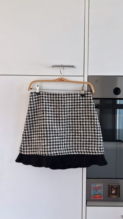 Sandro Minirock Pepita Gr. 36 Schwarz/Weiss - Tweed