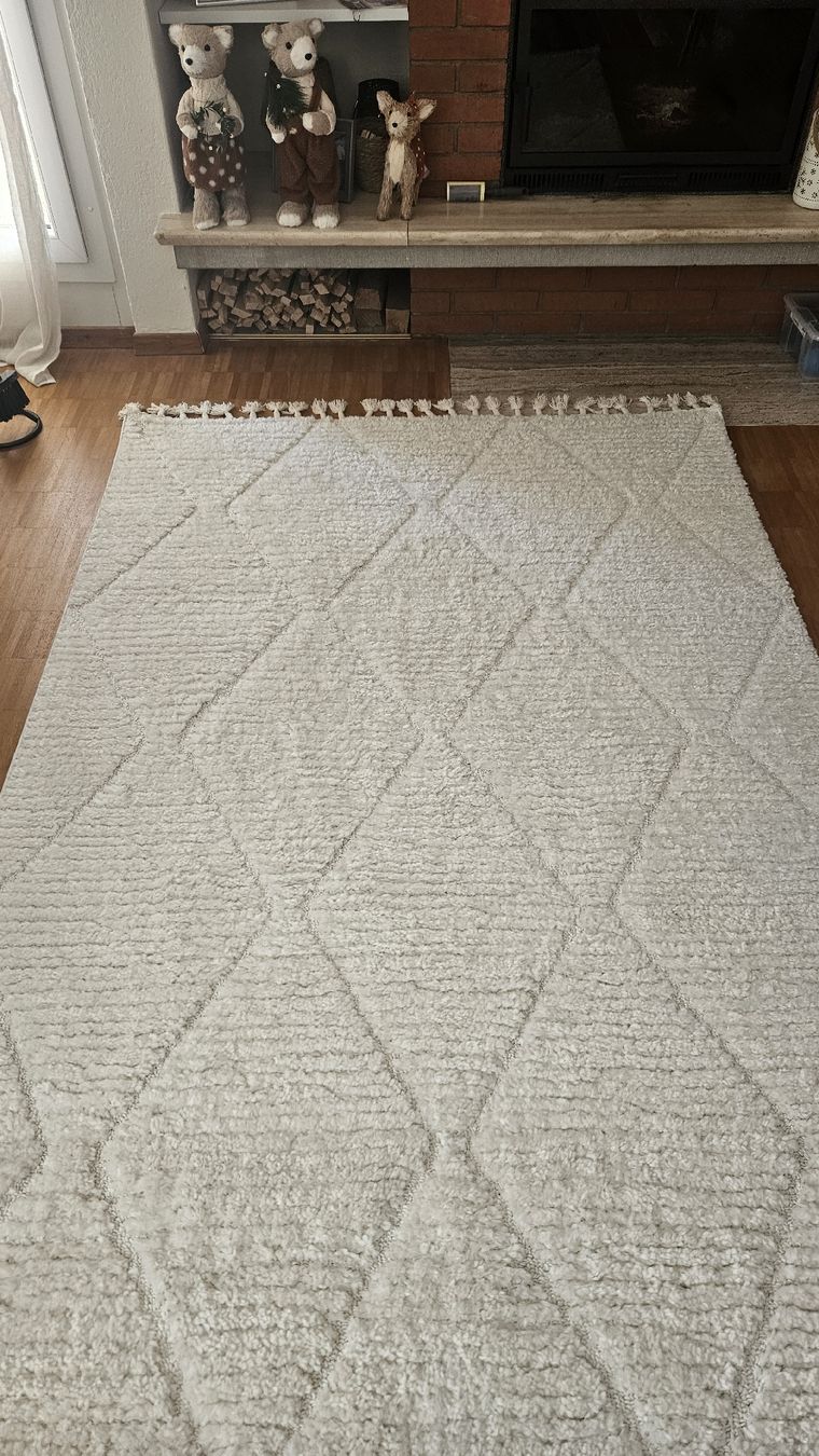 Tapis: Carpet Cream Diamond Pattern with Tassels - new – Neuf (Voir description) à Meilen par vla_dp97 1