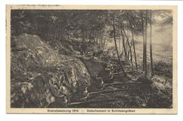 Militär - Grenzbesetzung 1914  Detachement im Schützengraben