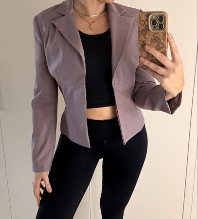 MNG Blazer, Gr. 38, lila, tailliert Business Flieder Jacke 