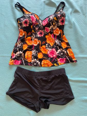 Tankini Olympia Gr. 44/L Cup B, ohne Bügel, schwarz, farbig