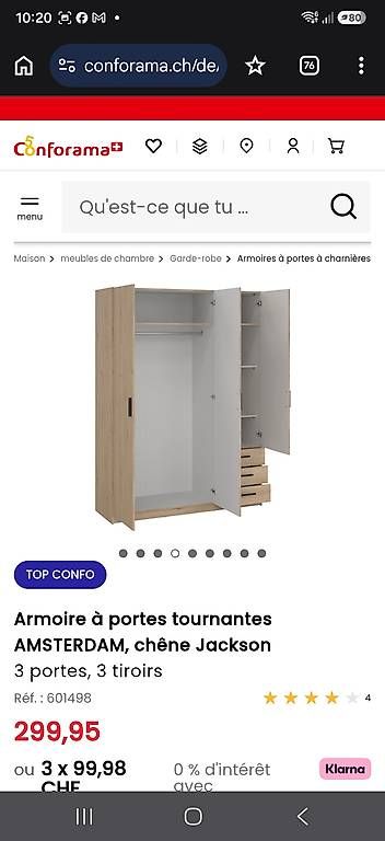Armadi: Armoire à portes battantes AMSTERDAM – Usato da Renens VD venduto da ced_b62x 4