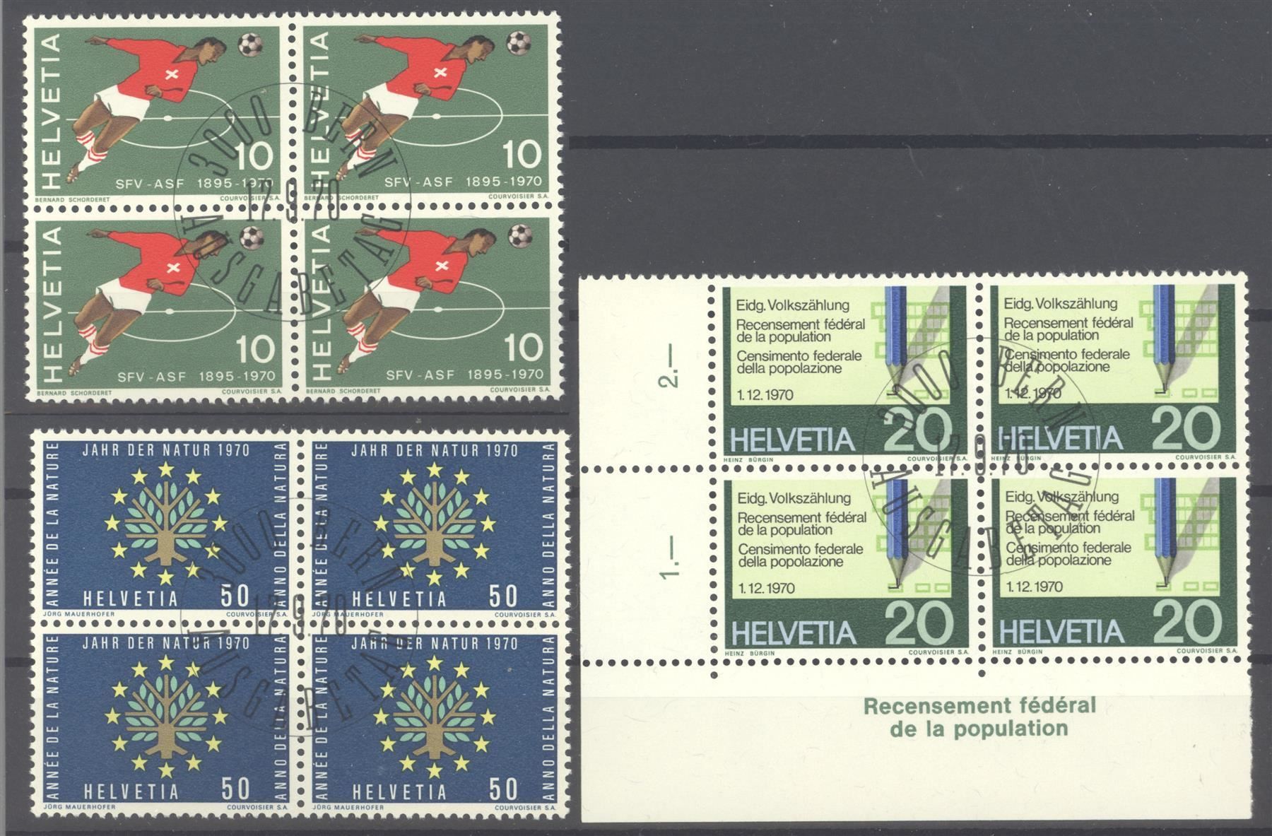 Tutti i francobolli: 1970, Sonderpostmarken, Viererblöcke, ET – Usato da Willisau venduto da Vollstempel