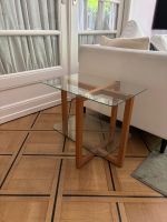 Brutus Side table glass and oak