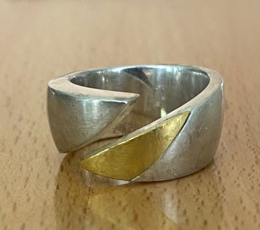 Anelli: Schmuck - Fingerring - Silber mit vergoldetem Teil – Usato da Winterthur venduto da Secondhand-Family 1
