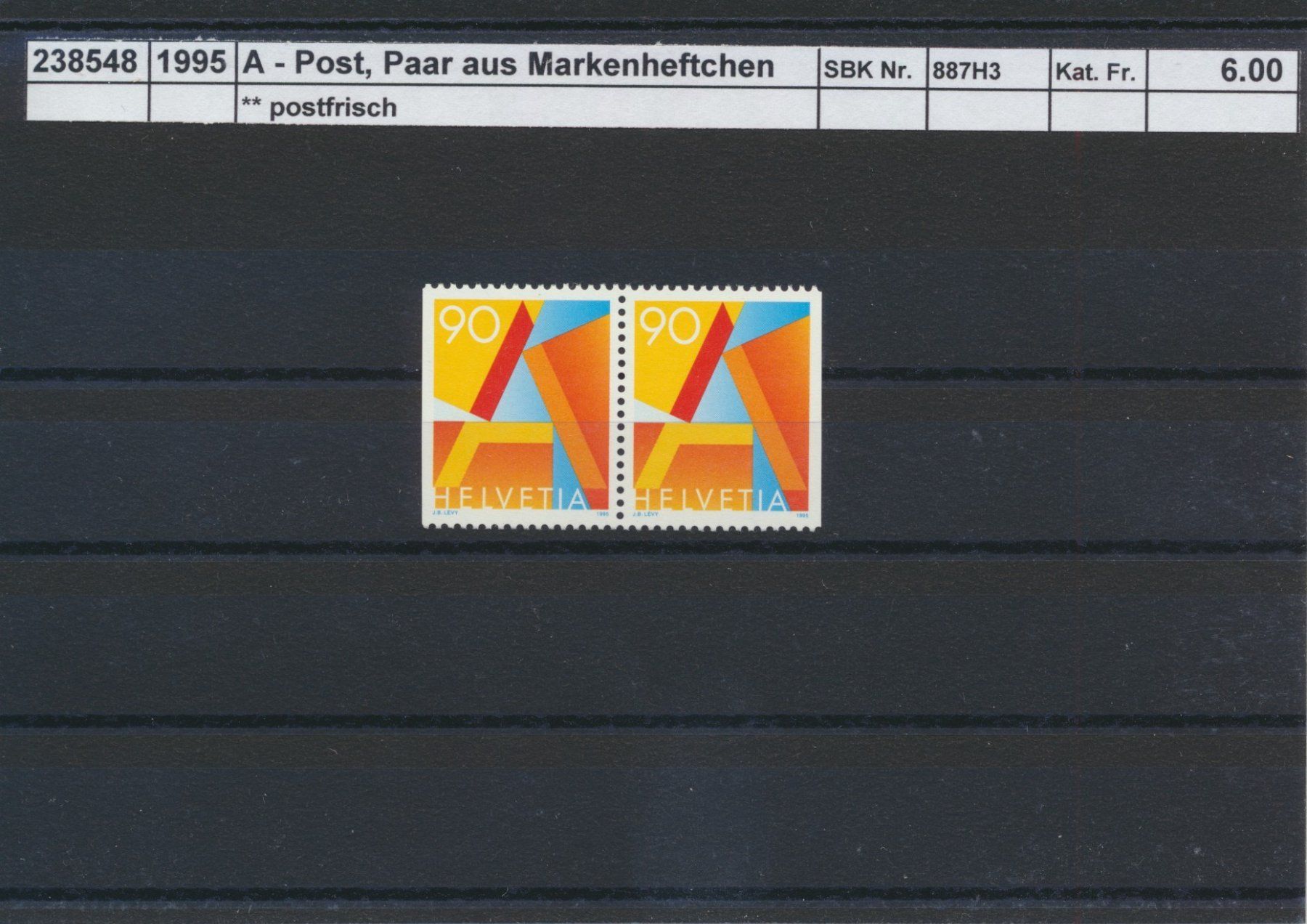 Tous les timbres: 1995 "A - Post",  Paar aus Markenheftchen", ** postfrisch – Neuf (Voir description) à Winterthur par Zupogeru