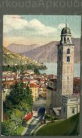 AK Farblitho Lugano TI Cattedrale,funicolare, © Bender ≈1915