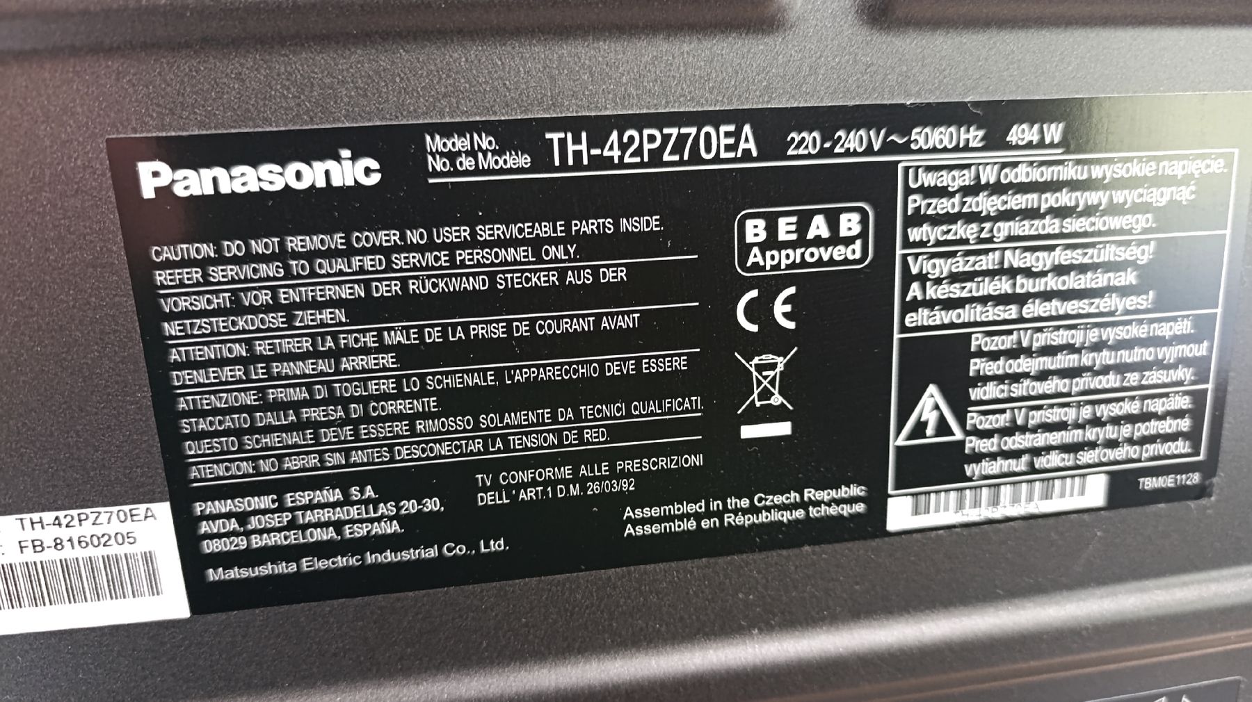 Panasonic Fernseher: Panasonic TV – Gebraucht aus Grub AR von Sandroswerkstatt 2