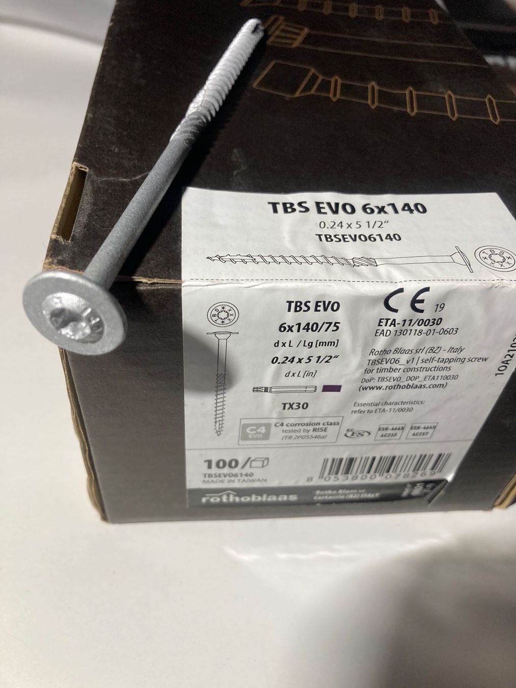 Eisenwaren: Vis Rothoblaas TBS EVO 6 x 140 mm – Neu und originalverpackt aus Villaz-St-Pierre von Matierart 1