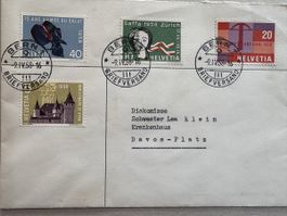 1958 Satzbrief Bern - Davos vom 09.04.1958