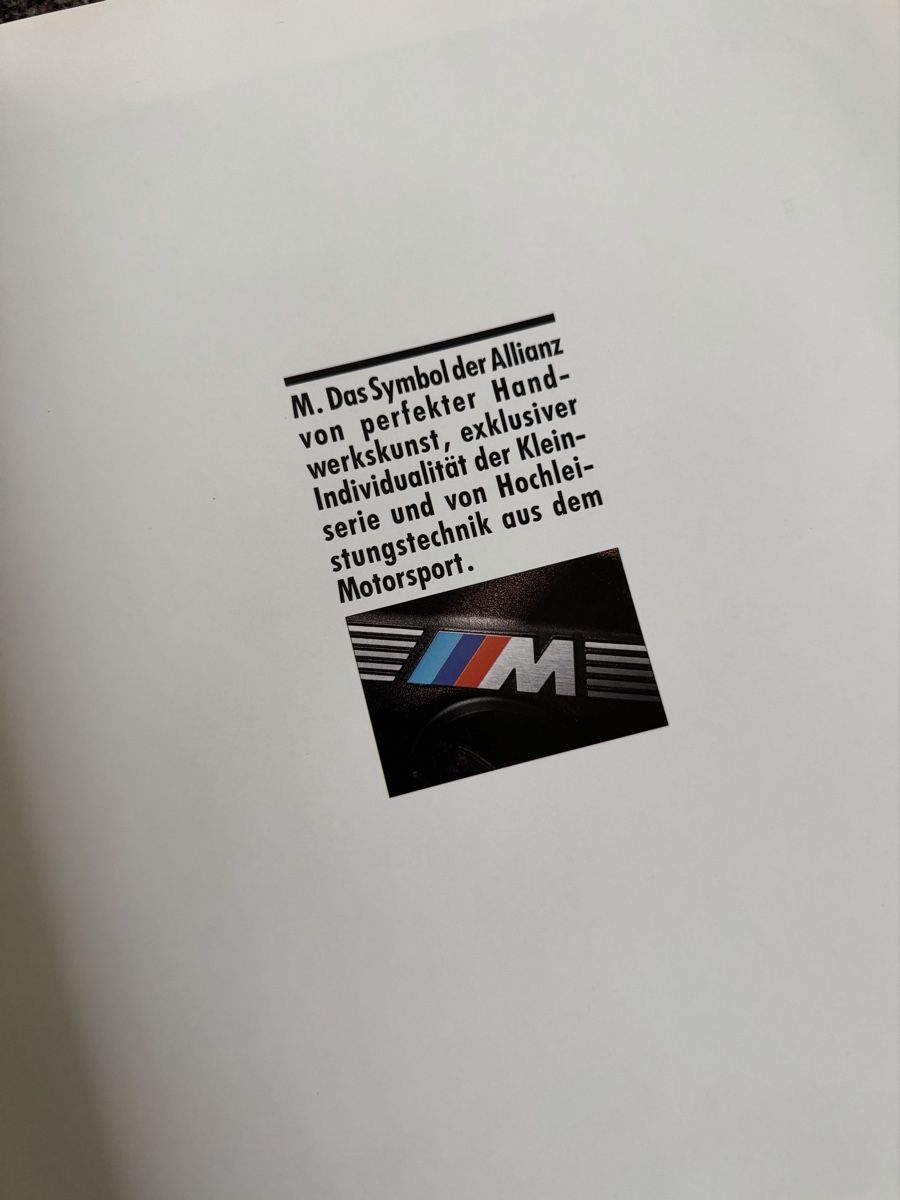 BMW Documenti: BMW M3, M5 Original Prospekt 1990 – Usato da Olten venduto da Bluespapst 1