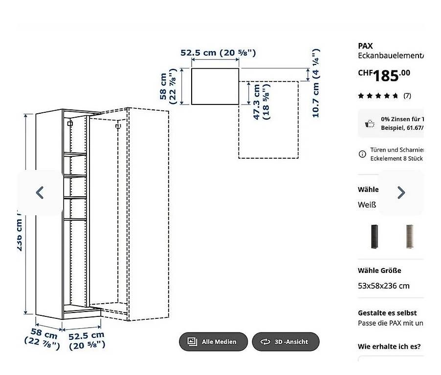 Armadi: Pax Eckbauelement – Usato da Weiach venduto da Baywatchcat1903 1