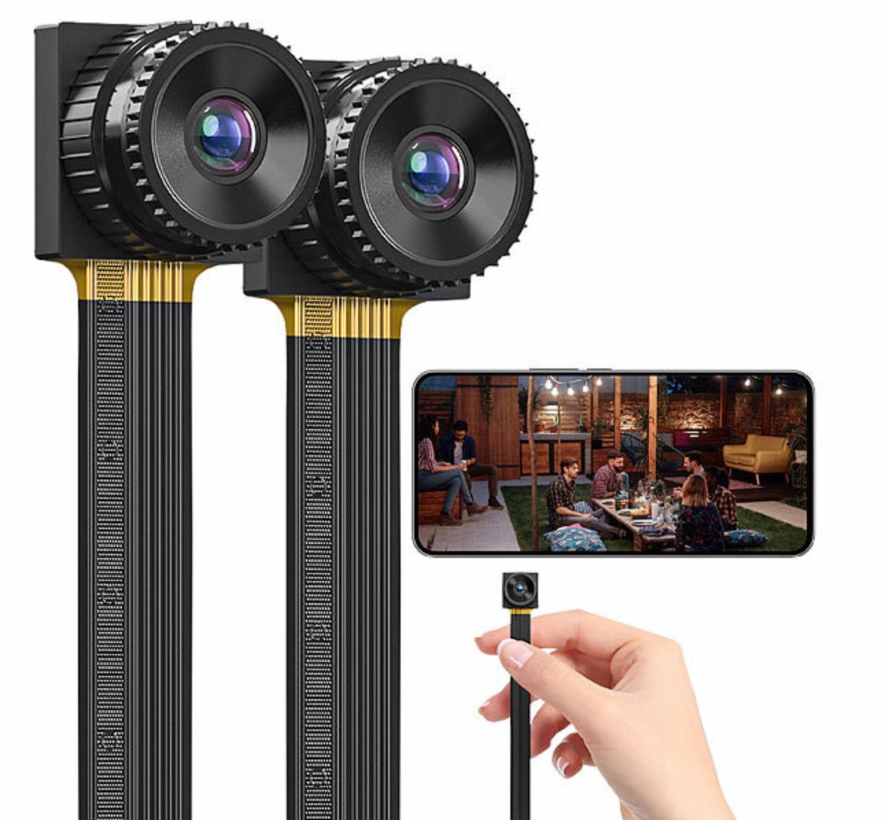 Fotocamera: 2er-Set 2K-WLAN-Micro-Einbaukameras, Bewegungserkennung – Nuovo e nell'imballaggio originale da Bülach venduto da StoreInShop.com 5