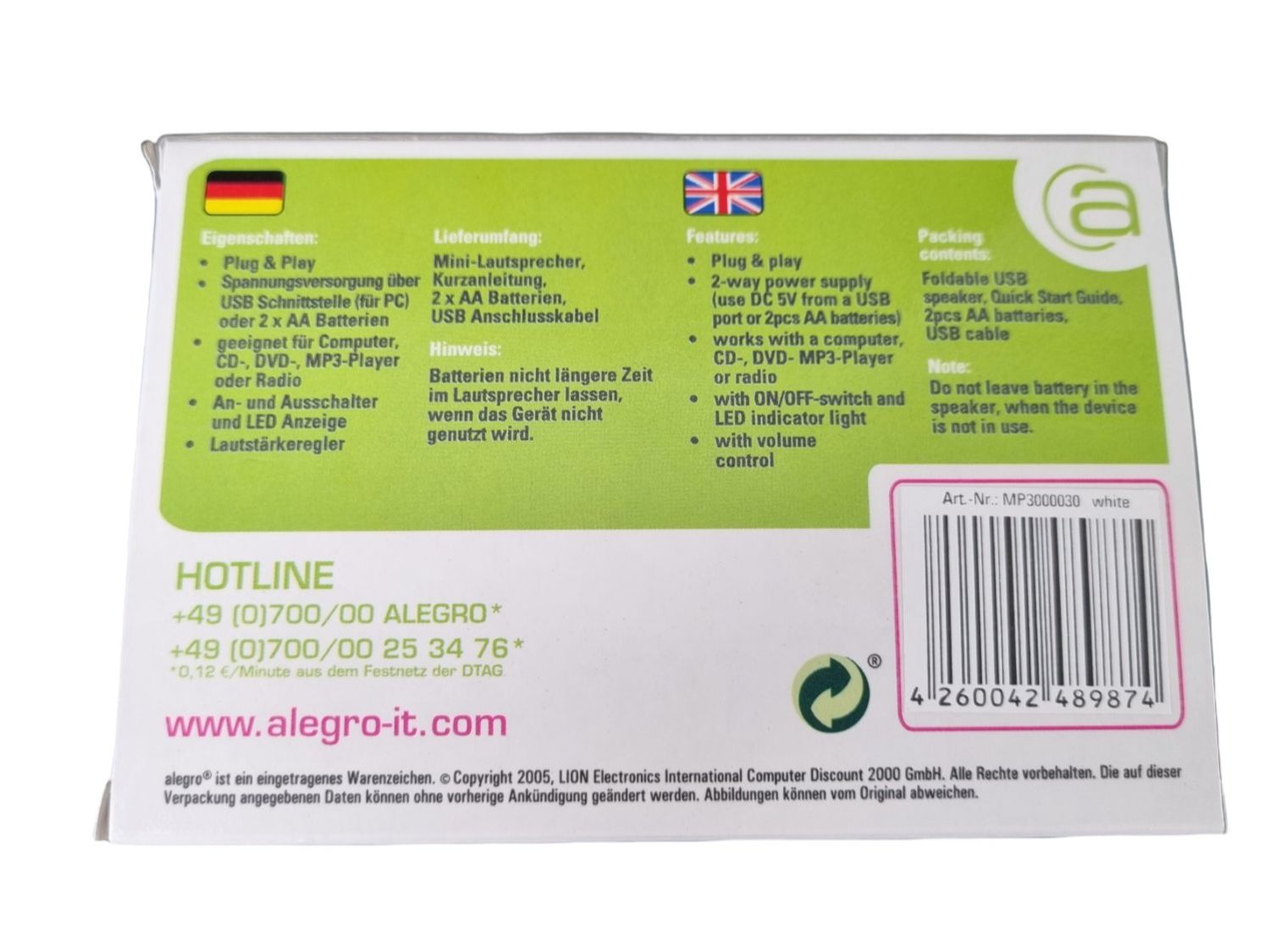 Casse acustiche: ALEGRO Mini-Lautsprecher – Usato da Wangen b. Olten venduto da Restwert_Wangen 6