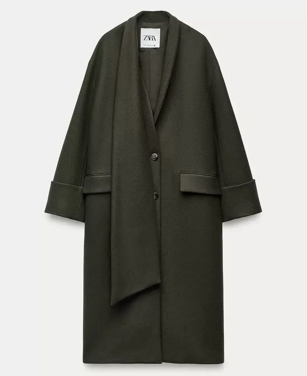 wool coat grauer wollmantel zara