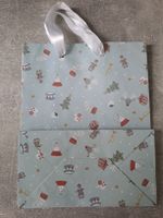 Geschenktasche Weihnachten hellblau, guter Zustand