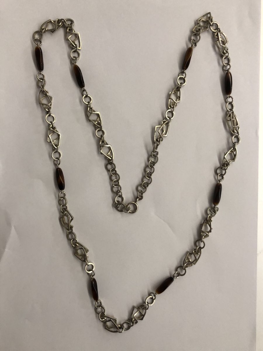 Catenine: Collana argento con pietre dure vintage – Usato da Riva San Vitale venduto da bau64