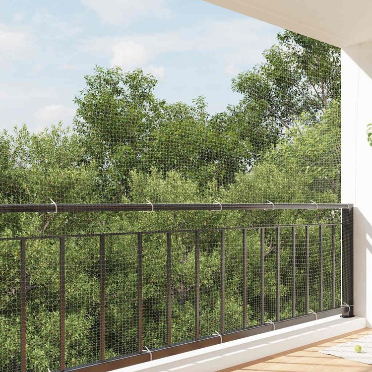 Katzenschutznetz Balkon 3x8 Meter - Transparentes Sicherheitsnetz Ohne Bohren