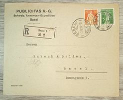 TR59 Enveloppe + Timbre Suisse 1920
