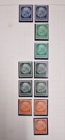 11 Hindenburg Briefmarken Deutsches Reich 4-8 Pf.