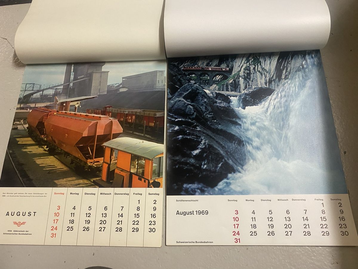 Calendari: SBB Kalender 1958 und 1969 – Usato da Mosnang venduto da Goldwasser 6