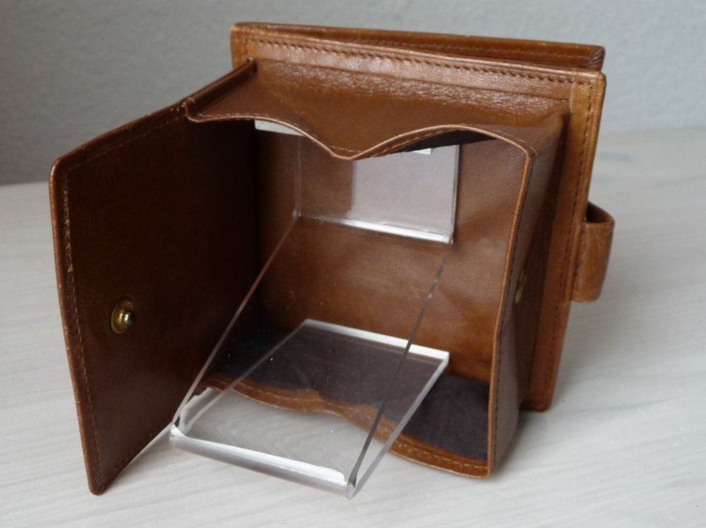 Portefeuille Vintage En Cuir Marron - Occasion Très Bon état - Parfait Pour Femme
