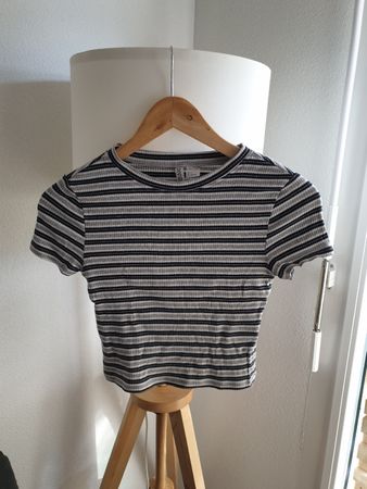 H&M Striped Crop Top Size S