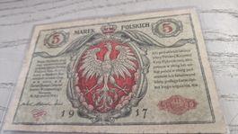 5 Mark Polski 1917 Banknote Poland guter Zustand