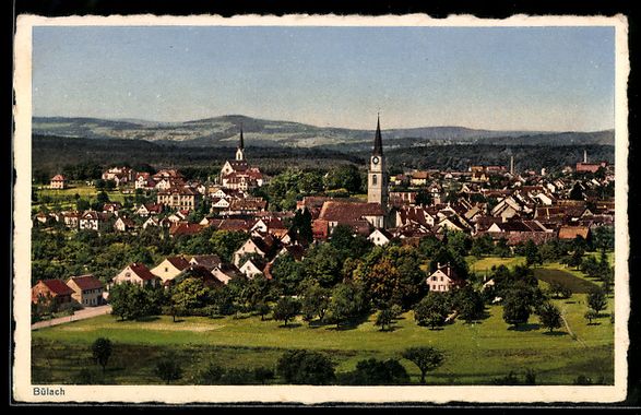Cartes postales: AK Bülach, Ortsansicht mit Kirche – D'occasion à Berlin par bartko-reher
