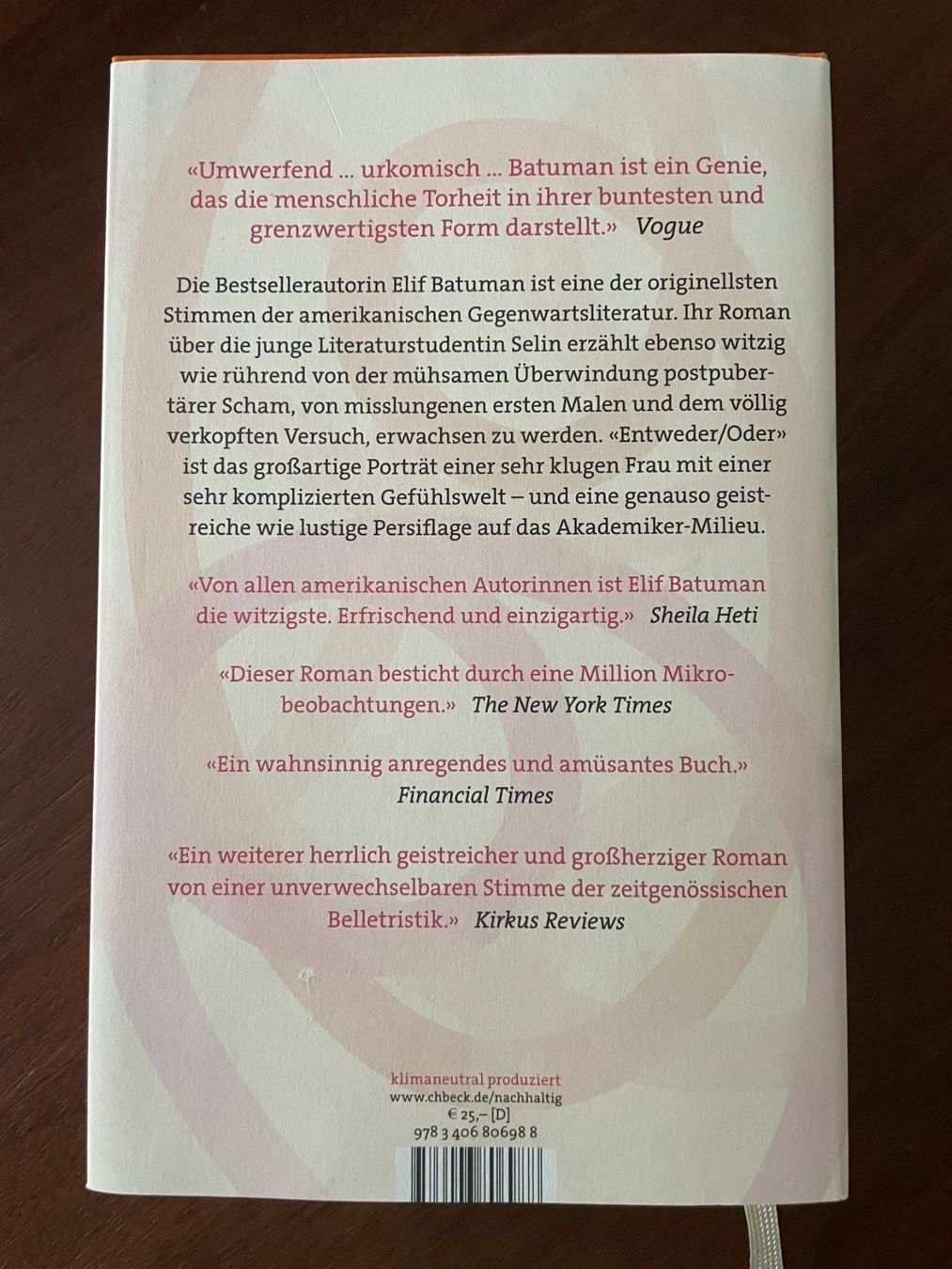 Libri: Entweder Oder von Elif Batuman – Usato da Buochs venduto da Baerti07 1