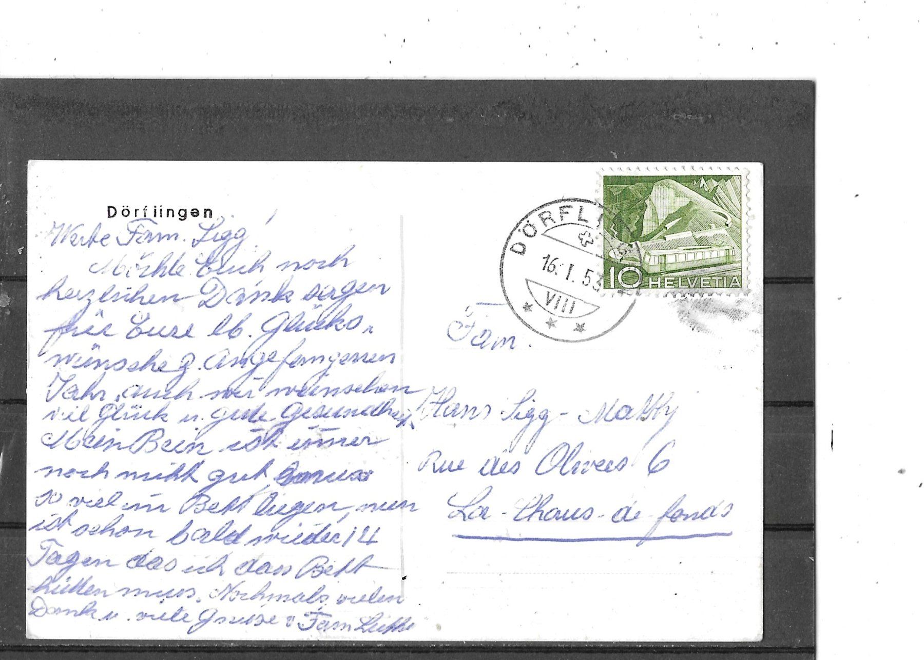 Cartoline postali: SH Dörflingen 1953 – Usato da Schocherswil venduto da Wilare 1