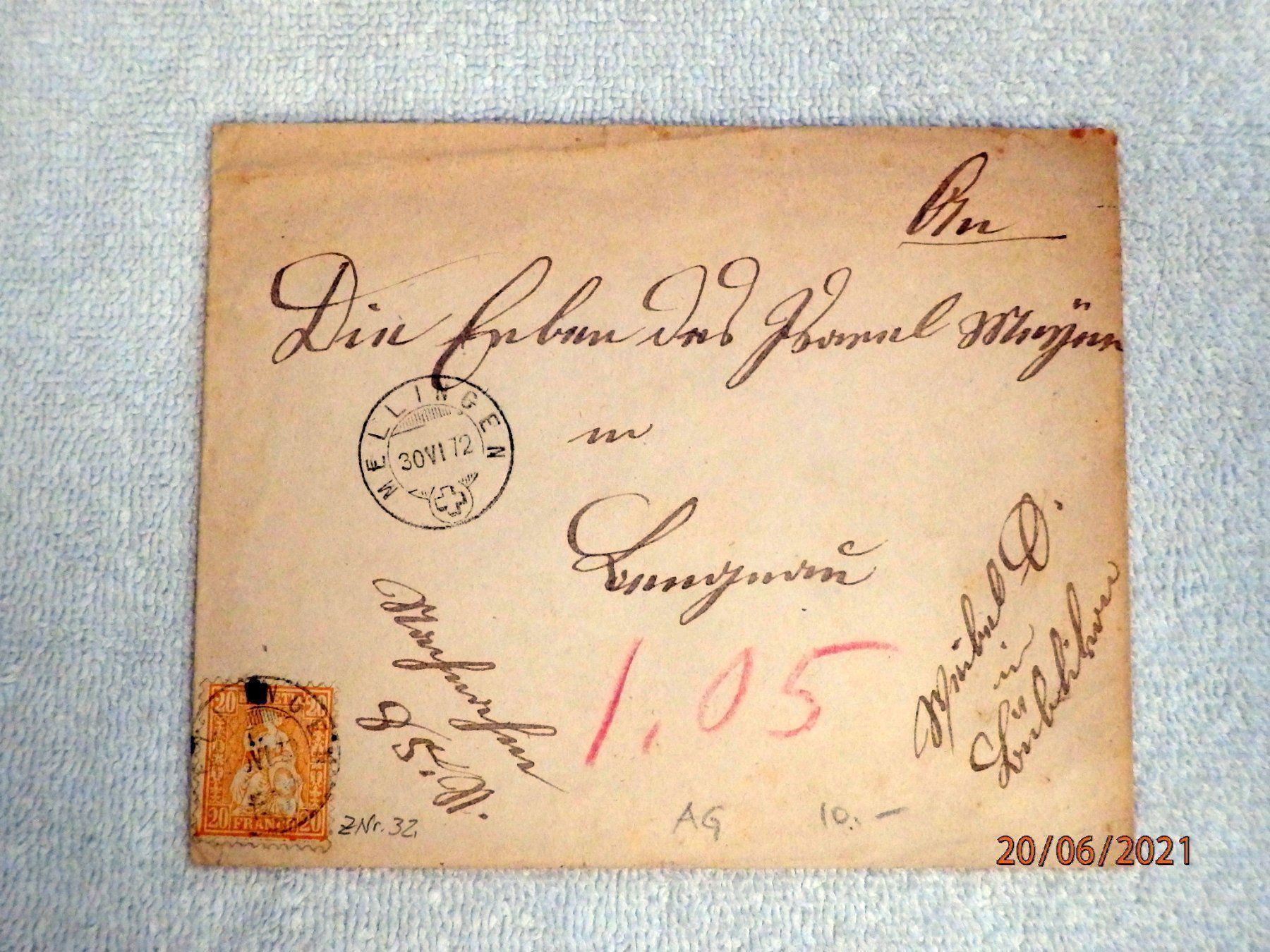 Tous les timbres: Briefumschlag, Mellingen 30.VI. 72 – D'occasion à Ueberstorf par dinbau 4