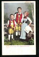 Schweizer Kinder in Appenzeller Trachten