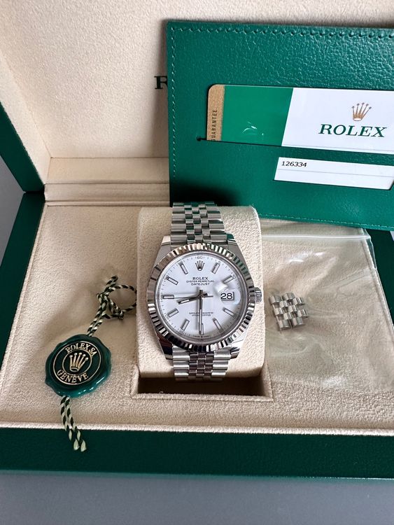 Rolex Datejust 41 fullset weiss gold jubilee Kaufen auf Ricardo