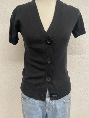 Damen Cardigan kurzarm schwarz Grösse 36/38 AJC
