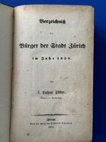 Verzeichnis der Stadtbürger von Zürich 1858